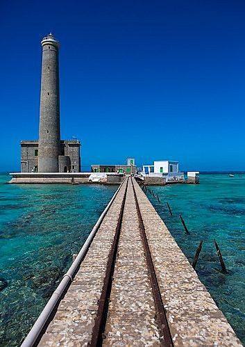 A lighthouse on a Red Sea reef