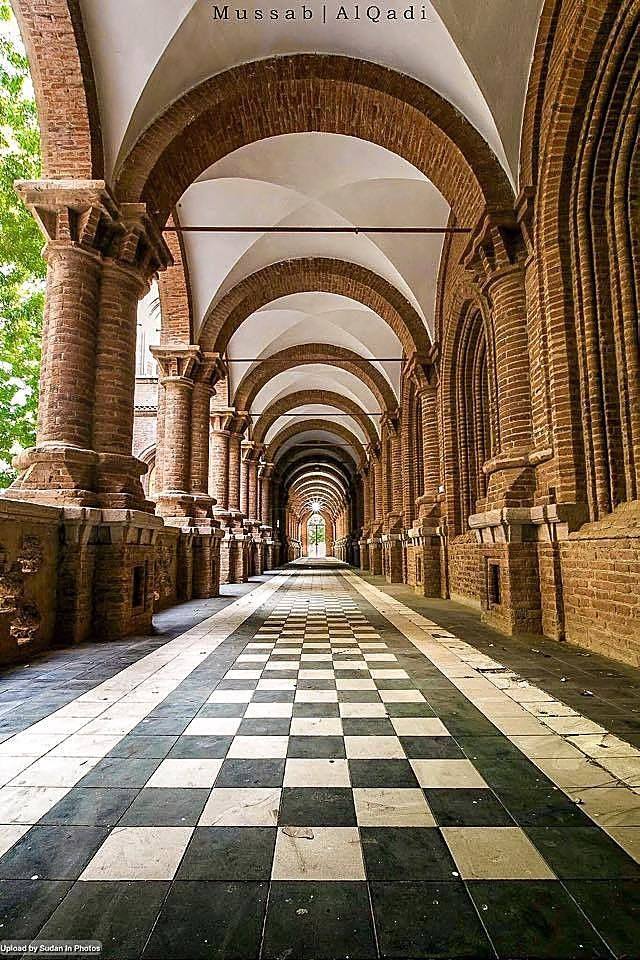 A colonnade of brick